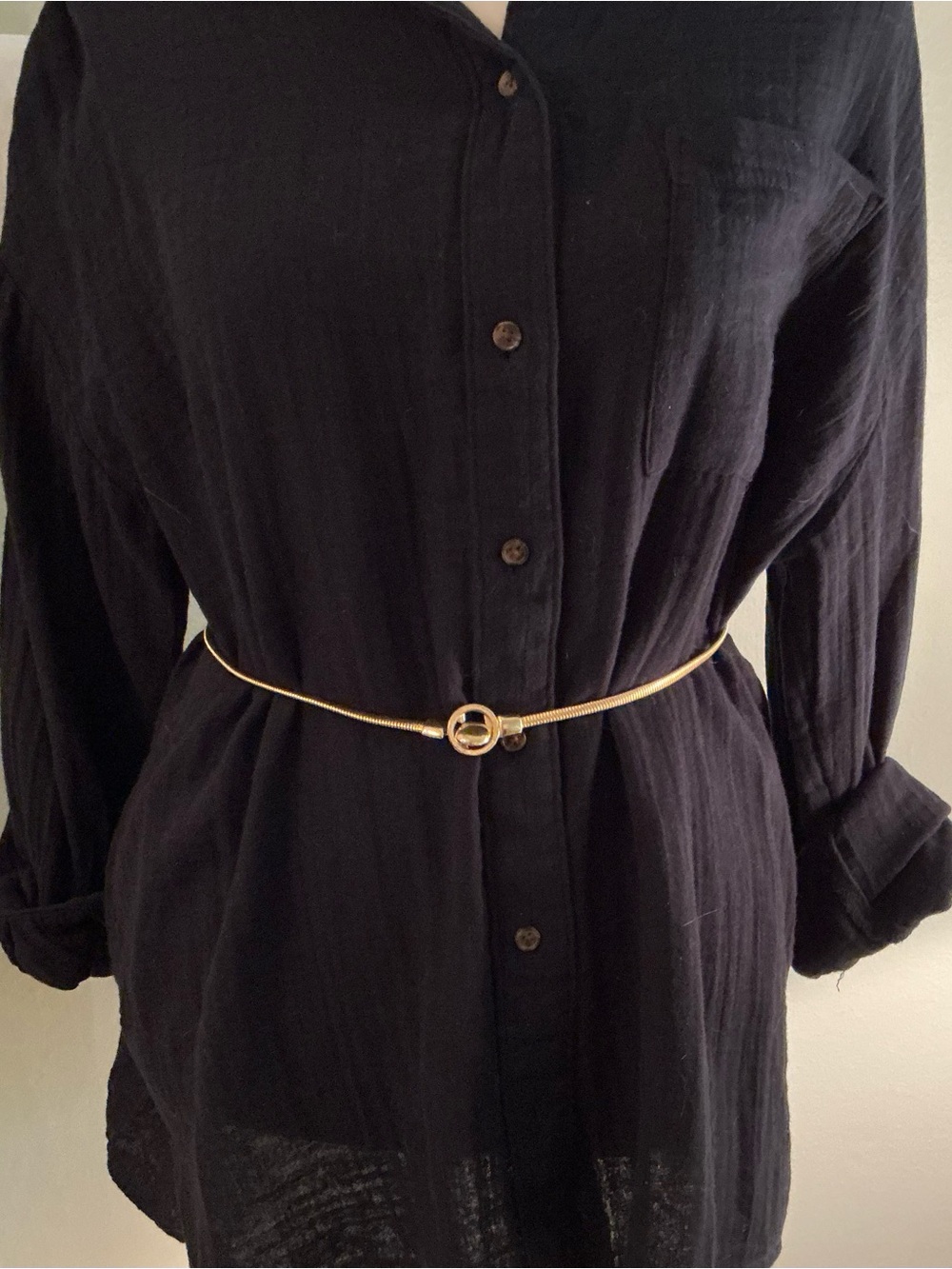 Vtg. Gold Tone.  Stretch Snake Belt 1980’s